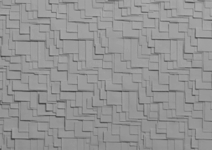 Görselde birbirinin üzerine yerleştirilmiş kare ve dikdörtgen şekillerden oluşan kabartmalı bir yüzey bulunuyor. Desenler düzenli biçimde tekrarlanıyor.