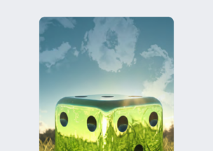 Yeşil çimlerle kaplı bir alanda, açık  yeşil bir zar duruyor. Gökyüzünde bulutlarla 'CO2' yazıyor.